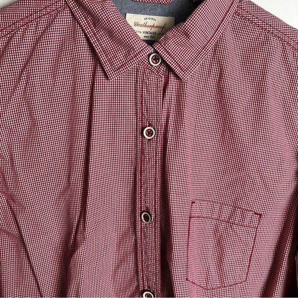 Weatherproof - Red & White Gingham Button Down - Sz. Lg - Picture 4 of 6